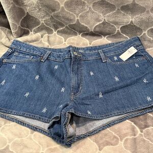 Old Navy Denim Jean Shorts with Floral Accents